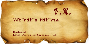Vörös Márta névjegykártya