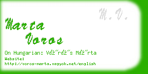 marta voros business card